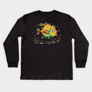 Fish fishing Kids Long Sleeve T-Shirt